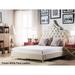 Chic Home Casablanca Cream White Bonded Leather Button-tufted Silver Nailhead Trim Bed Frame