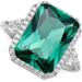 Cubic Zirconia Halo Statement Ring In Sterling Silver, Created For Macy's - Green - Giani Bernini Rings