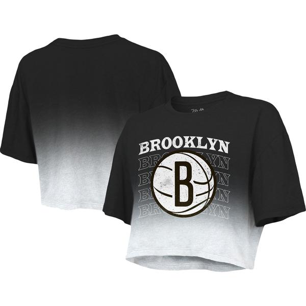 womens-majestic-threads-black-white-brooklyn-nets-repeat-dip-dye-cropped-t-shirt/