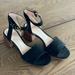 J. Crew Shoes | J. Crew Black Suede Block Heel Sandal, Size 8 | Color: Black | Size: 8