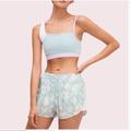 Kate Spade Shorts | Kate Spade Mint Floral Athletic Shorts Nwot | Color: Green/White | Size: L