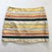 J. Crew Skirts | J. Crew Women Coral Gold Metallic Shimmer Striped Shiny Lined Mini Skirt 43856 8 | Color: Cream/Gold | Size: 8