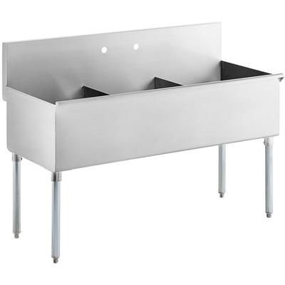 Regency 18" x 21" x 13" Three-Compartment Utility Sink for (1) 8" Center Faucet