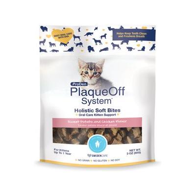 ProDen PlaqueOff System Holistic Oral Care Kitten Dental Cat Treats, 3-oz bag, Count Varies