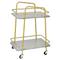 Costway 2-tier Kitchen Rolling Cart with Steel Frame and Lockable Casters-Gray