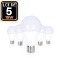 Europalamp - Set di 5. Lampadina led 15W 4500K Luce neutra. E27 led ad alta luminosità