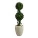 3.5' Boxwood Double Ball Topiary Artificial Tree in Planter - 12.5"