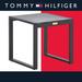 Tommy Hilfiger Hampton Outdoor Side Table with Natural Gray Pebbled Glass