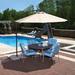 Island Umbrella Santiago II 10-ft Octagonal Cantilever Umbrella with LED Lights