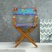 18" Director's Chair Honey Oak Frame-Tropical Sea - 21.75"W x 17"D x 33.75"H