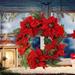 22-Inch Luxurious Velvet and Pine Christmas Wreath: Artificial Foliage Holiday Decor - Red