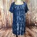 Anthropologie Dresses | Anthropologie Floreat Crinkled Blue Velvet Short Sleeve Dress Xs | Color: Blue | Size: Xs