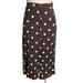 Free People Skirts | Free People Polka Dot Black And White Button Down Midi Skirt Size 2 | Color: Black/White | Size: 2