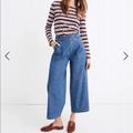 Madewell Jeans | Madewell Pleated Wide-Leg Jeans Size 00 | Color: Blue | Size: 00