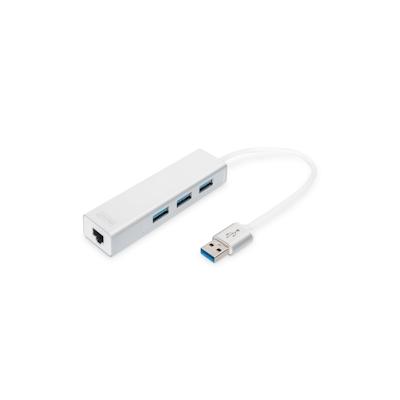 DIGITUS USB 3.0 3-Port Hub & Gigabit LAN-Adapter