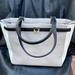 Kate Spade Bags | Kate Spade New York Beige White Black Straps Bag Shoulder Cowhide Leather Purse | Color: Black/Tan | Size: 12” By 10” By 5”