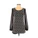 Blu Pepper Casual Dress: Black Baroque Print Dresses - Women's Size Small