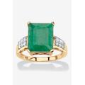 Women's Gold Over Sterling Silver Genuine Emerald And White Topaz Ring by PalmBeach Jewelry in Emerald (Size 6)