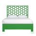 David Francis Furniture Honeycomb Standard Bed Wood/Wicker/Rattan in Gray/Green | 60 H x 63.5 W x 85 D in | Wayfair B4205BED-Q-S138