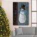 The Holiday Aisle® Snowman Solo Premium Gallery Wrapped Canvas - Ready To Hang Canvas, Solid Wood in Black/Blue/Green | 18 H x 12 W x 1 D in | Wayfair