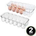 mDesign Plastic Egg Storage Tray Holder for Refrigerator, 12 Eggs Plastic | 3 H x 4.25 W x 12.25 D in | Wayfair 01379MDK