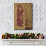 The Holiday Aisle® Vinatage Santa I Premium Gallery Wrapped Canvas - Ready To Hang Canvas, in Black/Blue/Green | 27 H x 18 W x 1 D in | Wayfair