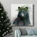 The Holiday Aisle® Let It Snow Bear-Premium Gallery Wrapped Canvas - Ready To Hang Metal in Black/Blue/Green | 40 H x 40 W x 1 D in | Wayfair