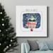 The Holiday Aisle® Christmas Raccoon-Premium Gallery Wrapped Canvas - Ready To Hang Canvas, Solid Wood in Black/Blue/Green | 10 H x 10 W in | Wayfair