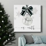 The Holiday Aisle® Peace Ornament-Premium Gallery Wrapped Canvas - Ready To Hang Canvas, Solid Wood in Black/Blue/Green | 10 H x 10 W in | Wayfair