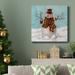 The Holiday Aisle® Snowwoman-Premium Gallery Wrapped Canvas - Ready To Hang Canvas, Solid Wood in Black/Blue/Green | 24 H x 24 W x 1 D in | Wayfair