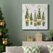 The Holiday Aisle® Golden Christams Trees-Premium Gallery Wrapped Canvas - Ready To Hang Canvas, in Black/Blue/Green | 24 H x 24 W x 1 D in | Wayfair