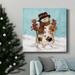 The Holiday Aisle® Snowman-Premium Gallery Wrapped Canvas - Ready To Hang Metal in Black/Blue/Green | 32 H x 32 W x 1 D in | Wayfair