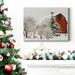 The Holiday Aisle® Festive Barn- Premium Gallery Wrapped Canvas - Ready To Hang Canvas, Solid Wood in White | 48 H x 36 W x 1 D in | Wayfair