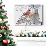 The Holiday Aisle® Warm Wishes- Premium Gallery Wrapped Canvas - Ready To Hang Canvas, Solid Wood in Black/Blue/Green | 12 H x 8 W x 1 D in | Wayfair