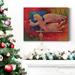 The Holiday Aisle® Angel- Premium Gallery Wrapped Canvas - Ready To Hang Canvas, Solid Wood in Black/Blue/Green | 20 H x 16 W x 1 D in | Wayfair