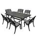 Charlton Home® Lonnard Rectangular 6 - Person 68" Long Aluminum Outdoor Dining Set Metal in Black | 30 H x 68 W x 38 D in | Wayfair