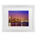 Latitude Run® Mike Jones Photo 'Chicago Dusk Full Skyline' Matted Framed Art Canvas in Blue/Brown | 13 H x 16 W x 0.75 D in | Wayfair