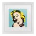 Red Barrel Studio® Mark Ashkenazi 'Andy Warhol' Matted Framed Art Canvas in Black/Blue/Yellow | 18 H x 18 W x 0.75 D in | Wayfair