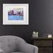 Red Barrel Studio® Richard Wallich 'Boston 3' Matted Framed Art Canvas in Blue/Gray/Indigo | 13 H x 16 W x 0.75 D in | Wayfair
