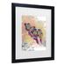 Red Barrel Studio® The Tangled Peacock 'Purple Parrots' Matted Framed Art Canvas in Black/Brown/Gray | 16 H x 13 W x 0.75 D in | Wayfair