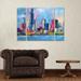 Red Barrel Studio® Richard Wallich 'Chicago 5' Multi Panel Art Set 3 Piece Canvas in Blue | 30 H x 41 W x 2 D in | Wayfair