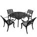 Outdoor Mesh Lattice 48 inch Round Dining Set with Four Chairs