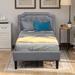 Modern Simple Style Twin Size Upholstered Platfrom Bed with Button Tufted Headboard