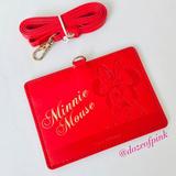 Disney Accessories | Disney Minnie Mouse Id / Badge Holder | Color: Red | Size: Badge/Id Holder & Lanyard
