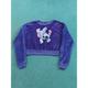 Disney Sweaters | Disney's Stitch Girls Women's Fleece Blue Graphic Crop Top Sweater Size Medium | Color: Blue | Size: M