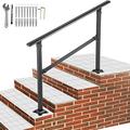 VEVOR Handlauf Quadratisch aus Schmiedeeisen Treppengeländer für 1-3 Stufen Baluster Höhen-und Winkelverstellbar (0-50 Grad) Geländer max. 61,2cm Höhe für Stufen Geeignet für Garten Hotel Veranda