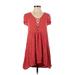 Amuse Society Casual Dress - A-Line: Orange Solid Dresses - Women's Size X-Small