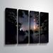 Rosecliff Heights Milky Way Rising Over Secret Beach In Oregon - 4 Piece Graphic Art on Canvas Metal in Black/Pink/White | Wayfair