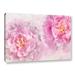 Red Barrel Studio® Two Peonies 2 - Print on Canvas Canvas, Faux Fur in Pink/Yellow | 12 H x 18 W x 2 D in | Wayfair