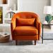 Armchair - Everly Quinn Tufted Armchair w/ Pillow Wood/Velvet/Fabric in Red | 31.4 H x 28.3 W x 24.4 D in | Wayfair